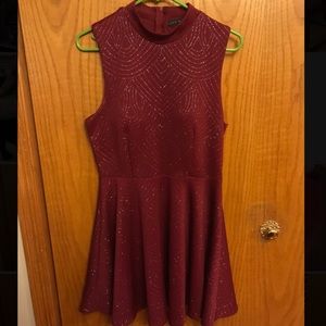 City Studio Formal Maroon Sparkly Dress